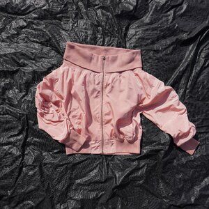 S Papaya Pink Off The Shoulder Jacket